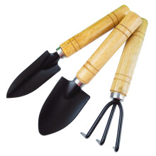 3Pcs Outdoor Gardening Set Mini Iron Trowel Rake Wood Handle