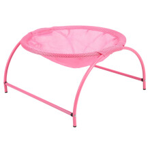 Cat Hammock Bed Stainless Steel Canvas Detachable Elevated Raised Small Dog Pet Hammock Bed for Indoor Outdoor Pink