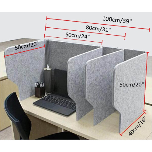 Foldable Desk Divider 2Pcs Grey 31in Privacy Panel for Office and School with Noise Reduction 1