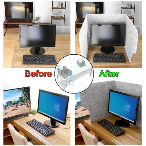Foldable Desk Divider 2Pcs Grey 31in Privacy Panel for Office and School with Noise Reduction 2