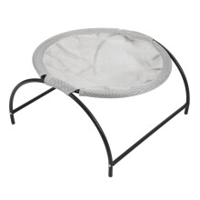 Cat Hammock Bed Stainless Steel Canvas Detachable Elevated Raised Small Dog Pet Hammock Bed for Indoor Outdoor Grey