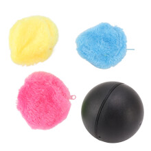 Bola rolante automática para limpeza de chão, atrai a atenção de animais de estimação, brinquedo interativo com capa de pelúcia.