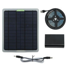 Solar Plant Growth Light Strip 20W IP65 Waterproof LED Grow Lamp Strip with Battery Protection Box for Greenhouse 9.8ft