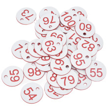 50 stuks ronde ABS-bijenkorflabels met genummerd gat, geschikt voor imkerij en veeteelt, wit, 51-100