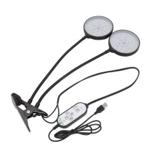 Plant Grow Light Timing 5 Dimmable Levels Waterproof Dual Head 30W USB Powered LED Plant Lamp with Clip Base