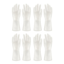 4Paar Witte Waterdichte Schoonmaakhandschoenen Voor Keuken & Huis