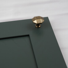 32mm Antique Brass Cabinet Knob Octagonal Pull