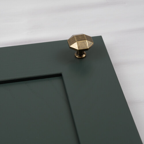 32mm Antique Brass Cabinet Knob Octagonal Pull