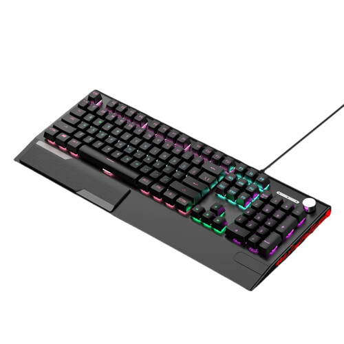 104Key Cord USB Mechanical Gaming Keyboards-Black Black Switch