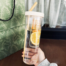 Gobelet en verre borosilicate, bouteille à paille étanche pour activités intérieures et extérieures, gobelets réutilisables écologiques de