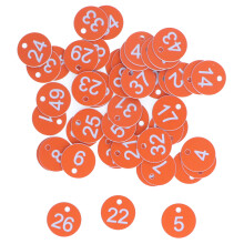 50 stuks genummerde ronde etiketten, eenvoudige en mooie bijenkorflabels, benodigdheden voor imkerij en veeteelt, nummers 1 tot en met 50, oranje.