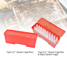 20PCS Bee Queen Cage with Transport Box Bee Queen Cage Holder Queen Bee Rearing System for Beekeeper Supplies Hive Tool Kit