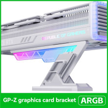 GP-Z Card Holder ARGB Desktop Aluminum GPU Bracket, 75-125mm Height Adjustable Support M/B AURA SYNC White