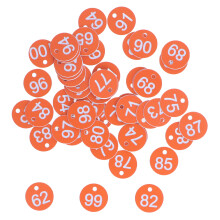 50 stuks genummerde ronde etiketten, eenvoudige en mooie bijenkorflabels, benodigdheden voor imkerij en veeteelt, nummers 51 tot 100, oranje.