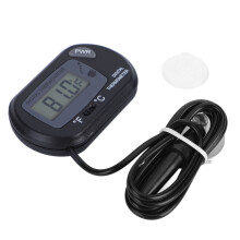 LCD digitale aquariumthermometer met handig groot, helder scherm, verstelbare aquariumthermometer, zwart