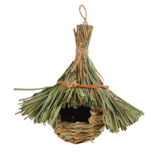 Hand Woven Hummingbird Houses Straw Bird Nest Handmade Hanging Bird Hut Woven Bird Nest for Outdoor Hanging Birdhouse