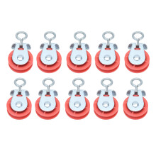 Conjunto de 10 polias fixas de metal para linha d'água, tamanho médio, para aviários e galinheiros.