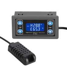 Controlador digital de temperatura e umidade com indicador LCD XYWTH1 para estufas de incubação e criação.