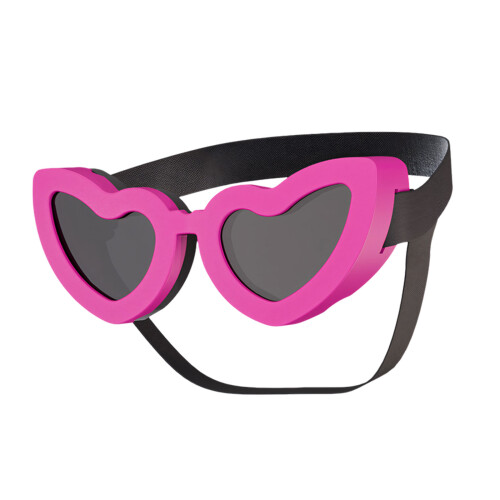 Winddichte Hundebrille mit herzförmiger Linse für-Rosa