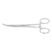 Pinça hemostática de 14 cm em aço inoxidável com ponta curva para pelos de animais de estimação e suprimentos para pecuária.
