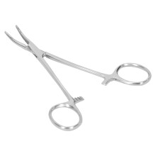Pinça hemostática curva de 12,5 cm em aço inoxidável para cabelo, alicate para uso em animais.