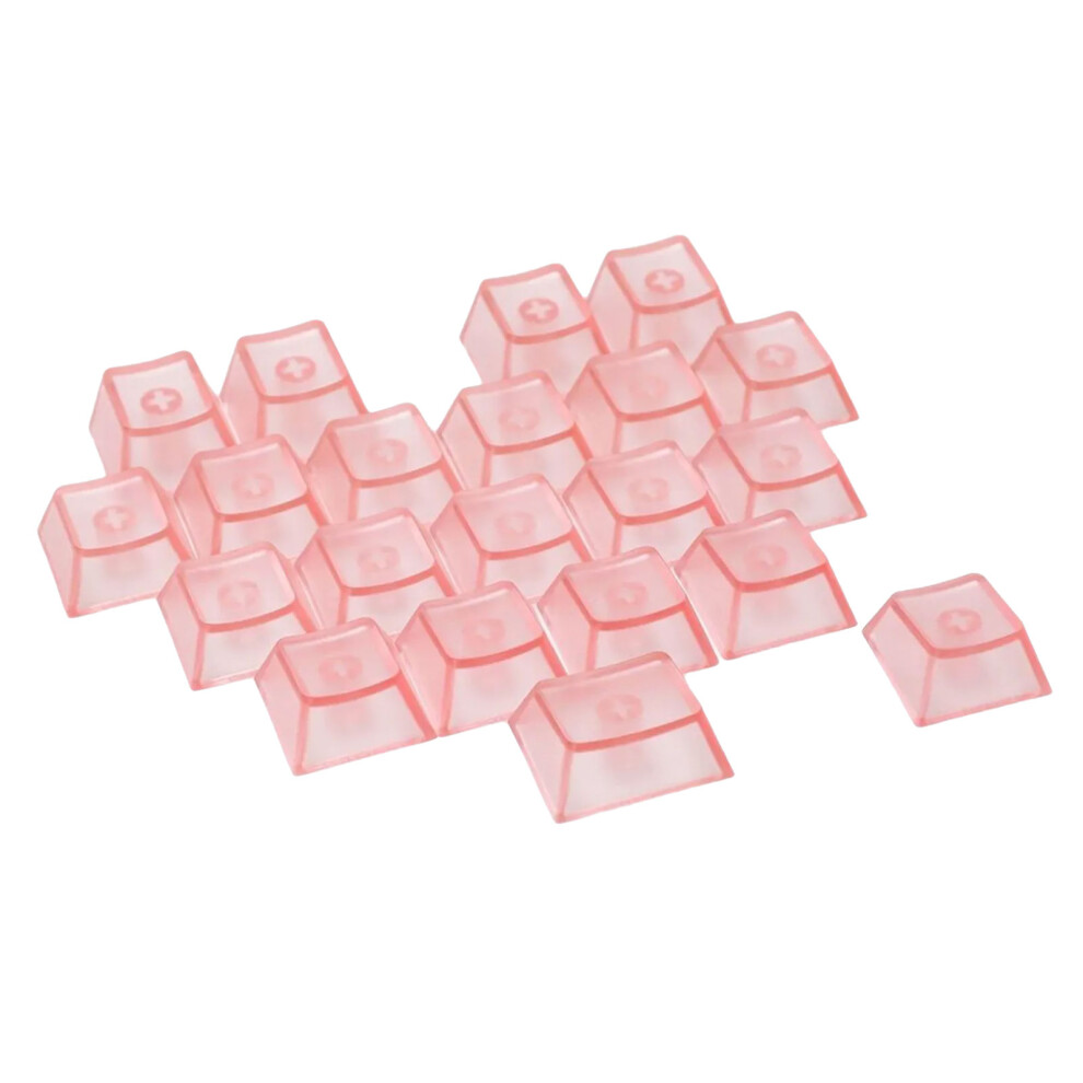 Ergonomic 21Key Transparents Fogged Heart Pattern Keycaps- Pink 7751001314216