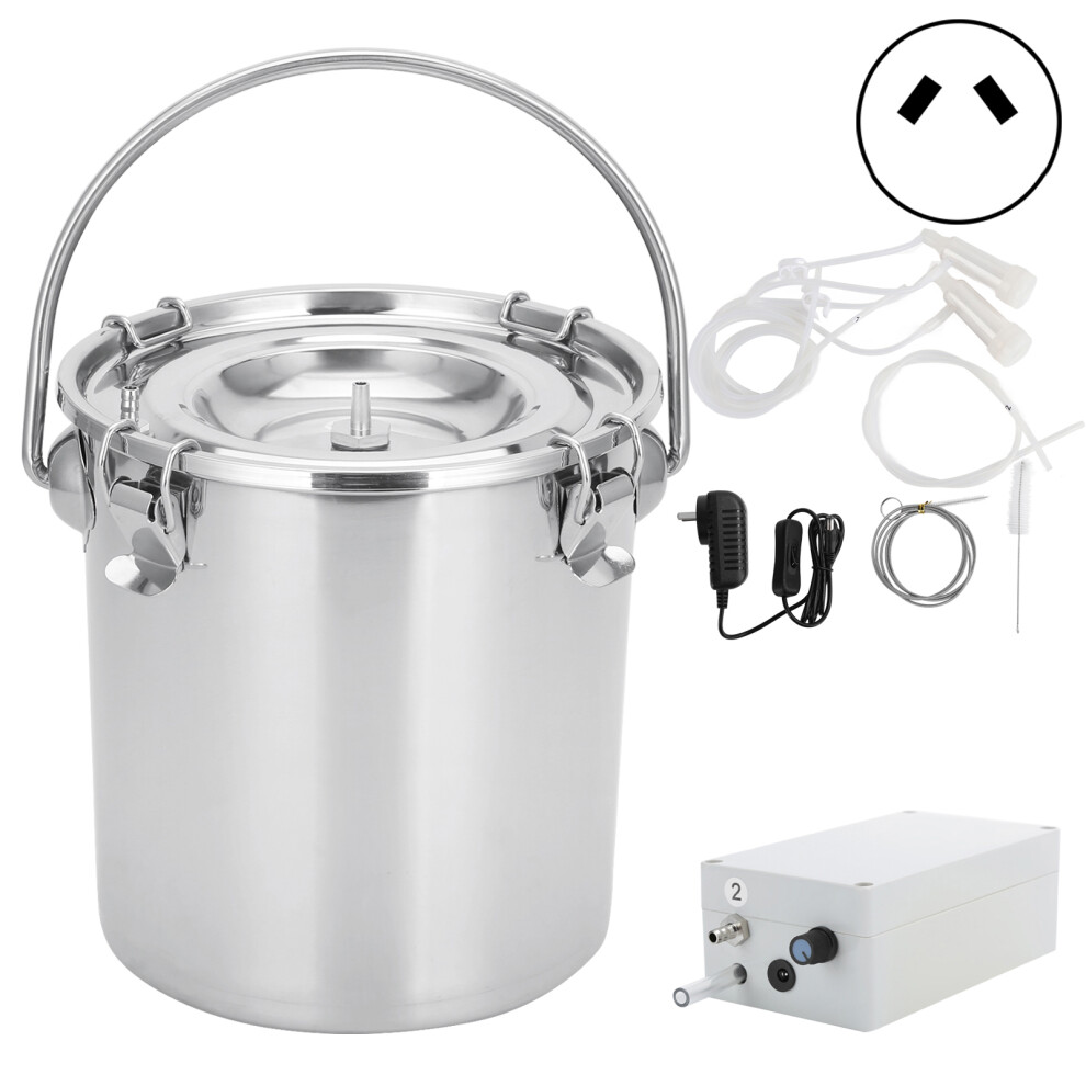 Milking Machine Kit Portable Electric Milker Adjustable Pulsation Milker for Goat Sheep 7L 100‑240VAU Plug