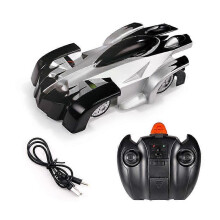 (Black) Wall Climbing Remote Control Car Dual Mode 360 Rotating Rc Stunt Cars With Headlight Rechargeable Toys For Boys Gift