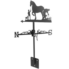 1Set Zwart Ijzeren Weathervan Voor Tuin Decor En Windrichting