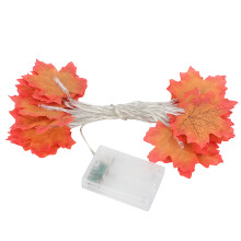 Guirnalda de luces LED impermeables con forma de hoja de arce para festivales, bodas y fiestas, 3 metros, 20 LED.