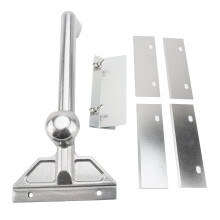 Grillschraper met vervangende roestvrijstalen messen, lange ergonomische handgreep, aluminium platte grillschraper voor thuis- en commercieel gebruik.
