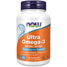NOW Foods Ultra Omega 3 90 Softgels  Brain Health