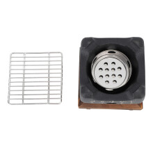 Japanese Script Food Charcoal Stove Multi Functional Fast Heating Mini Portable Barbecue Stove for Grilling Family Small Square 4.7 X 4.7 X 4.3in