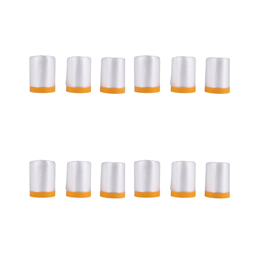 12X Dust Sheets Roll, Plastic Masking Film Rolls Drape Masking Film With Self-Adhesive Tape 4714078903762