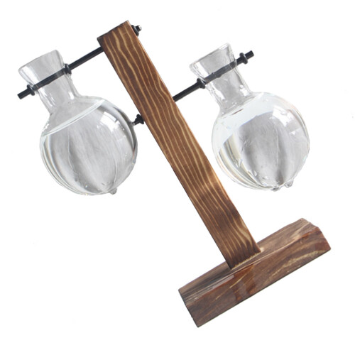 1Set Hydroponisch Glasvaasje Met Standaard En Modern Design