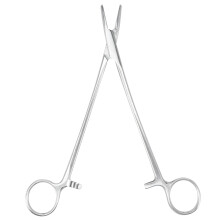 Pinça de sutura de aço inoxidável com suporte para agulha de 18 cm, alicate cirúrgico para uso veterinário.