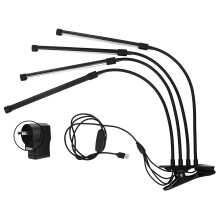36W Grow Light Full Spectrum 4 Heads LED Plant Growing Clip Lamp for Plants Growth