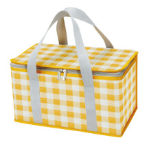 Cooler Bag Insulated Large Capacity Waterproof Multifunctional Durable Portable Lunch Bag for Picnic Office Yellow and White