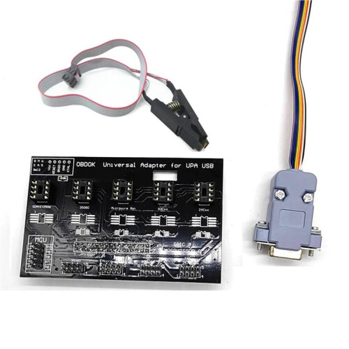 2X UPA USB ECU Programmer Universal Eeprom Adapter Board with SOP8 SOIC8 Clip UPA-USB V1.3 Test Cable 1