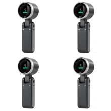 4X Ventilateur Turbo Portable, Vent Ă 5 Vitesses, Fonctionne sur Batterie, Jusqu'Ă 12 Heures de Travail, Ventilateur Manuel avec Air Turbo Tech Noir