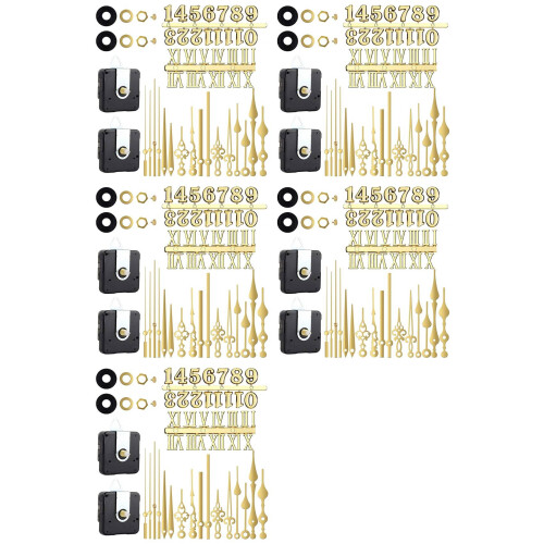 5 Set Clock Mechanism Silent Quartz Movement Machine Wall Hands Pointer Set for Replacing Clock Replacement Parts