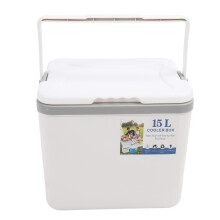 15L Insulated Portable Cooler Professional Lasting Cooling Insulation Hard Cooler Box for Outdoor Picnic Fishing Commercial Stall White