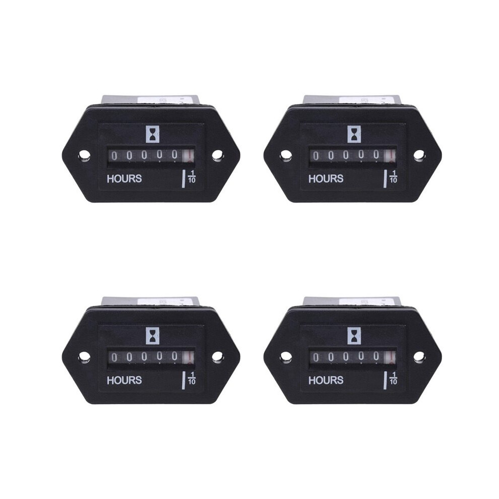 4X Ac100-250V Generator Sealed Hour Meter Counter For Generator Boats Automobiles Atv Utv Go Carts 6032475677634