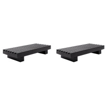 2X Small Bathroom Counter Organizer Wood Display Pedestal Stand Kitchen Counter Soap Tray Vanity Bathroom Decor