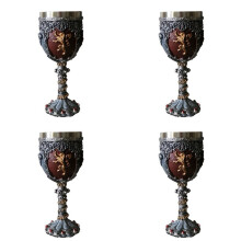 4X Medieval Knight Badge Beer Mug Stainless Steel Resin Viking Red Wine Glass Medieval Wine Glass Utensils