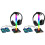 2X Luce RGB per Supporto per Cuffie da Gioco con Doppia Porta USB Luce per Supporto per Cuffie Touch Audio da 3,5 mm 1