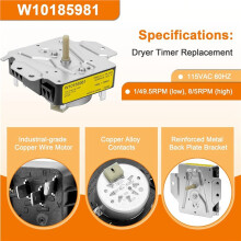 2X W10185981 Dryer Fit for and Amana Dryer Replace 418-095-20-B5 AP6016540 WPW10185981