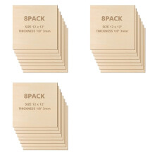 12 X 12 Inch - 3Mm Basswood Sheets Plywood Sheets, 24Pcs Square Unfinished Wood Board for DIY Crafts, Laser Cutting