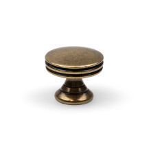 30mm Antique Brass Round Knob Rustic Cupboard Pull