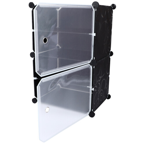 1Stk Multi-Layer Schuhregal Cube Closet, Schwarz, Robust, Für Zuhause